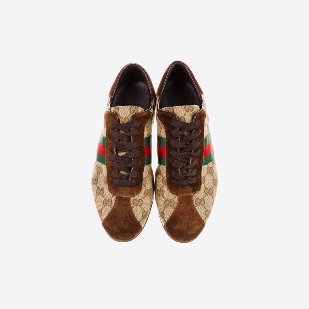 Authentic Gucci canvas green and red web sneakers 

Size 8.5